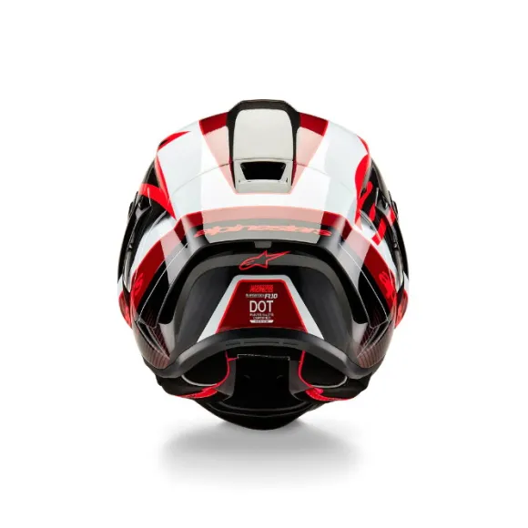 MC-hjelm fullface – Alpinestars Supertech R10 Team Carbon Sort/Rød/Hvid