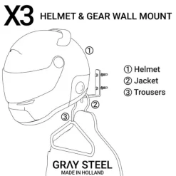 MC-Hjelmholder – Gray Steel X3 Hjelm- og Udstyrsholder Gun Metal