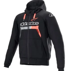 MC-Jakke – Alpinestars Hoodie Chrome Ignition Sort/Rød