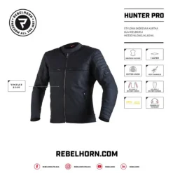 MC-Læderjakke – Rebelhorn Hunter Pro Sort