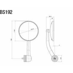MC-Spejl – Rizoma Spirit BS Styrende Spejl Sort BS192B